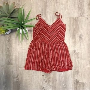 Red and white romper